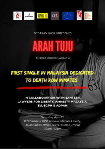 poster Aran Tuju malaysian pop star who sing for a sentenced to death