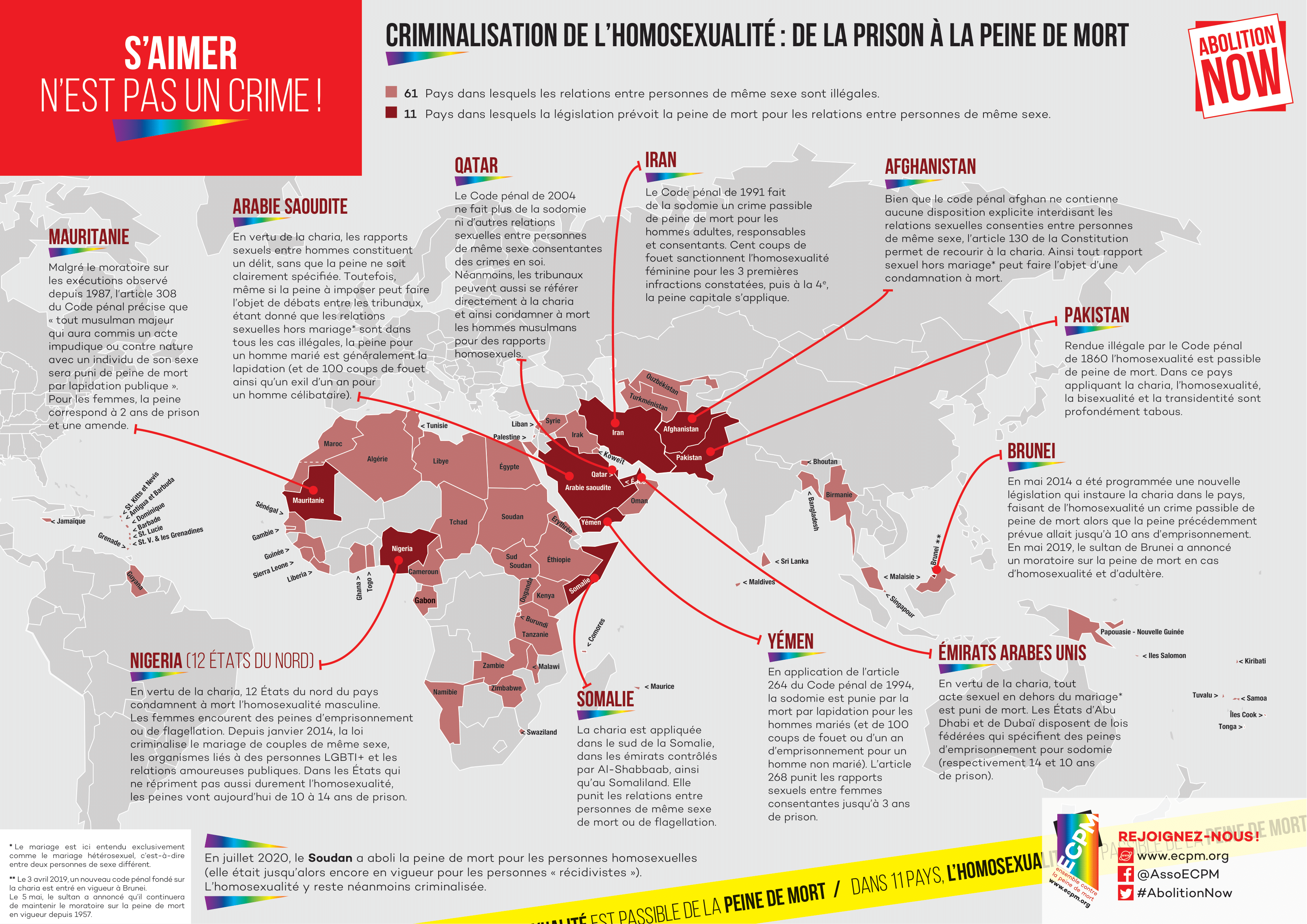 Carte de la criminalisation de l'homosexualité dans le monde 2021