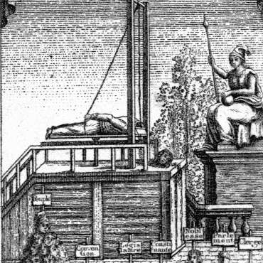 Charles Sanson, bourreau (1740-1806) se guillotinant lui-même, vers 1794 Paris, BNF © Roger-Viollet